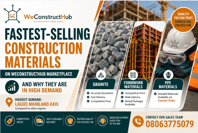 Fastest-Selling Construction Materials on WeConstructHub Marketplace—and Why They Are in High Demand